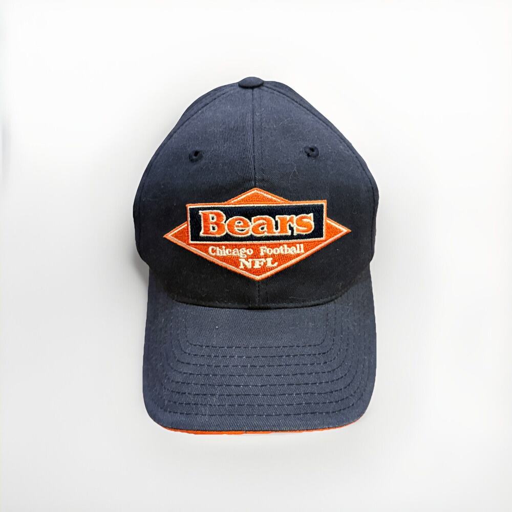 Vintage Annco Mens Blue NFL Chicago Bears Adjustable Strapback Hat Baseball Cap